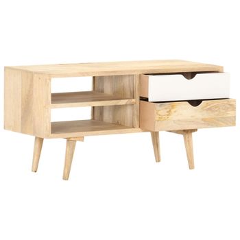 Mueble Para Tv Madera Maciza De Mango 90x35x45 Cm