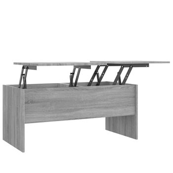 Mesa De Centro Madera Contrachapada Gris Sonoma 102x50,5x46,5cm