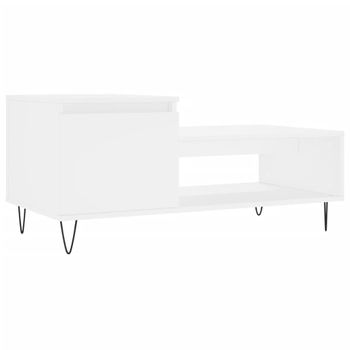 Mesa De Centro Madera Contrachapada Blanco 100x50x45 Cm