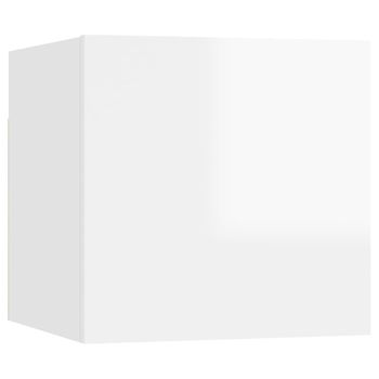 Mueble De Pared Para Tv Blanco Con Brillo 30,5x30x30 Cm