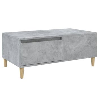 Mesa De Centro Madera Contrachapada Gris Hormigón 90x50x36,5 Cm