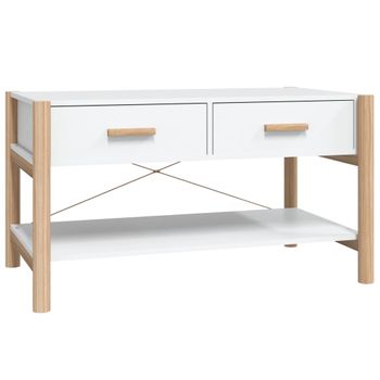 Mesa De Centro Madera Contrachapada Blanco 82x48x45 Cm