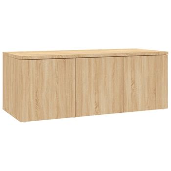 Mueble De Tv Madera Contrachapada Color Roble 80x34x30 Cm