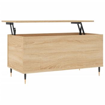 Mesa De Centro Madera Contrachapada Roble Sonoma 90x44,5x45 Cm