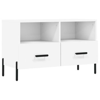 Mueble Para Tv Madera Contrachapada Blanco 80x36x50 Cm