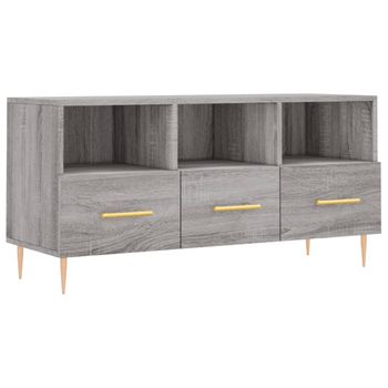 Mueble De Tv Madera De Ingeniería Gris Sonoma 102x36x50 Cm