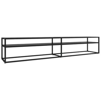 Mueble Para Tv Vidrio Templado Negro 220x40x40,5 Cm