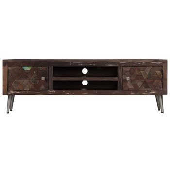 Mueble Para Tv De Madera Maciza Reciclada 140x30x45 Cm