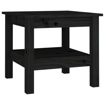 Mesa De Centro De Madera Maciza De Pino Negro 45x45x40 Cm