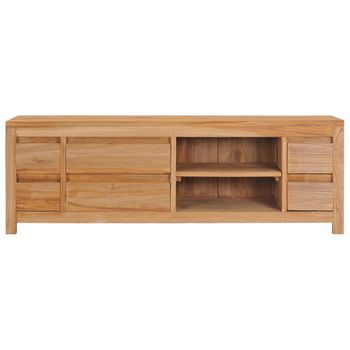 Mueble De Tv De Madera Maciza De Acacia 120x30x40 Cm