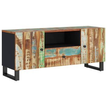 Mueble Tv Madera Reciclada Y Madera Contrachapada 105x33,5x46cm