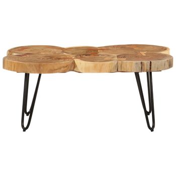 Mesa De Centro 6 Troncos Madera Maciza Acacia 36 Cm