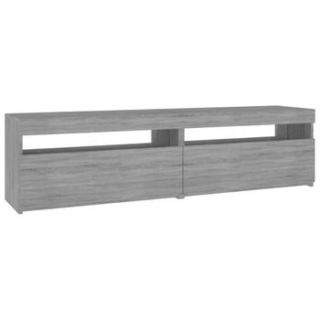 Mueble De Tv Con Luces Led 2 Unidades Gris Sonoma 75x35x40 Cm