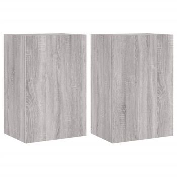 Muebles De Tv De Pared 2 Unidades Madera Gris Sonoma 40,5x30x60 Cm