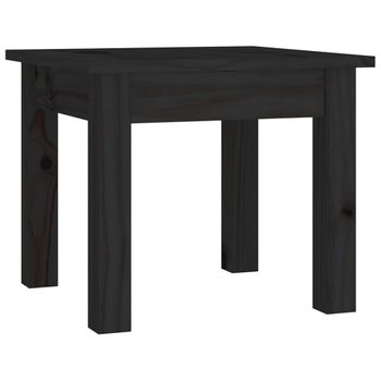 Mesa De Centro De Madera Maciza De Pino Negro 35x35x30 Cm