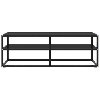 Mueble Para Tv Negro De Vidrio Negro 120x40x40 Cm