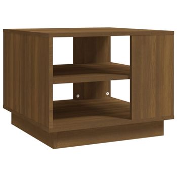 Mesa De Centro Madera De Ingeniería Marrón Roble 55x55x43 Cm