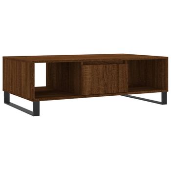 Mesa De Centro Madera De Ingeniería Roble Marrón 104x60x35 Cm