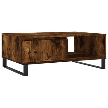 Mesa De Centro Madera De Ingeniería Roble Ahumado 90x60x35 Cm