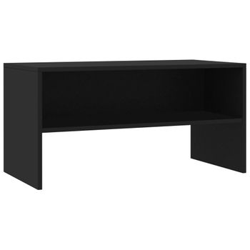 Mueble Para Tv Madera Contrachapada Negro 80x40x40 Cm