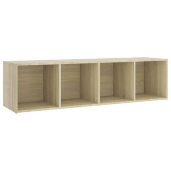 Mueble De Tv Madera Contrachapada Roble Sonoma 142,5x35x36,5 Cm