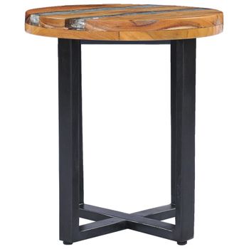 Mesa De Centro De Madera Maciza De Teca Y Polirresina 40x45 Cm