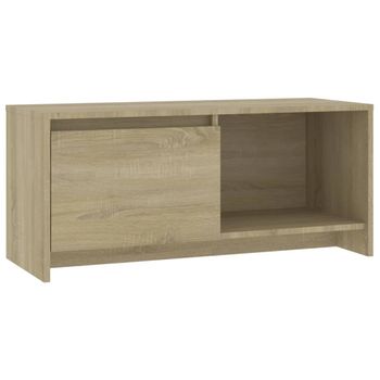 Mueble Para Tv Madera Contrachapada Roble Sonoma 90x35x40 Cm