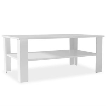 Mesa De Centro De Madera Aglomerada 100x59x42 Cm Blanca