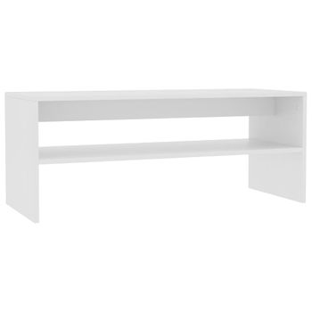 Mesa De Centro De Madera Contrachapada Blanco 100x40x40 Cm