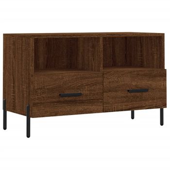 Mueble Para Tv Madera Contrachapada Roble Marrón 80x36x50 Cm