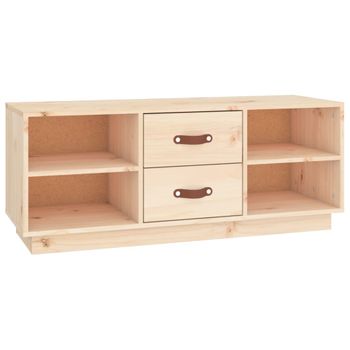 Mueble De Tv De Madera Maciza De Pino 100x34x40 Cm