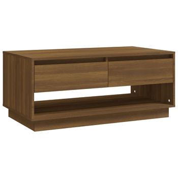 Mesa De Centro Madera De Ingeniería Marrón Roble 102,5x55x44 Cm