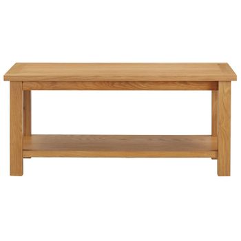 Mesa De Centro De Madera Maciza De Roble 90x45x40cm