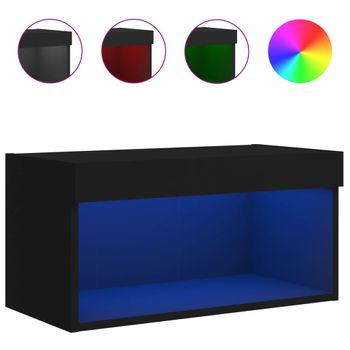 Mueble Para Tv Con Luces Led Negro 60x30x30 Cm