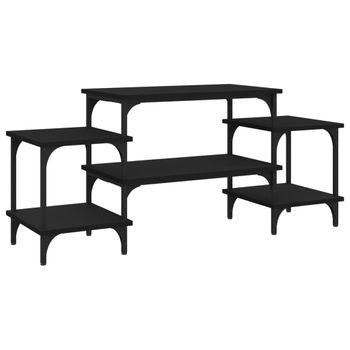 Mueble Para Tv Madera Contrachapada Negro 117x35x52 Cm