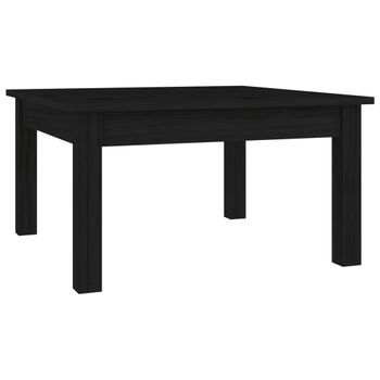 Mesa De Centro De Madera Maciza De Pino Negro 55x55x30 Cm