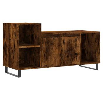 Mueble Para Tv Madera Contrachapada Roble Ahumado 100x35x55 Cm