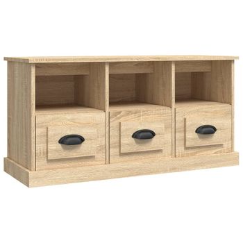 Mueble Para Tv Madera Contrachapada Roble Sonoma 100x35x50 Cm