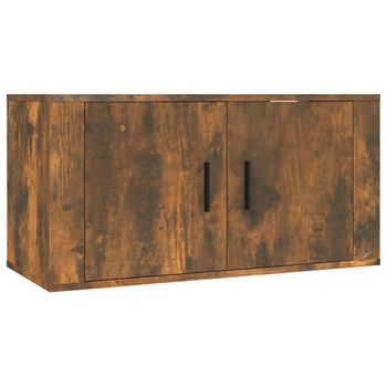 Mueble Para Tv De Pared Roble Ahumado 80x34,5x40 Cm