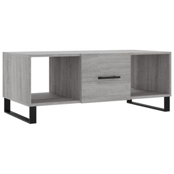 Mesa De Centro Madera Contrachapada Gris Sonoma 102x50x40 Cm