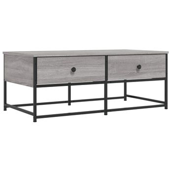 Mesa De Centro Madera De Ingeniería Gris Sonoma 100x51x40 Cm