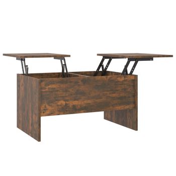 Mesa De Centro Madera Contrachapada Roble Ahumado 80x50x42,5 Cm