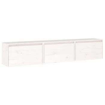 Muebles Para Tv 3 Piezas Madera Maciza De Pino Blanco