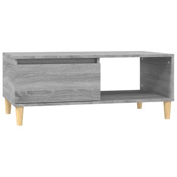 Mesa De Centro Madera Contrachapada Gris Sonoma 90x50x36,5 Cm