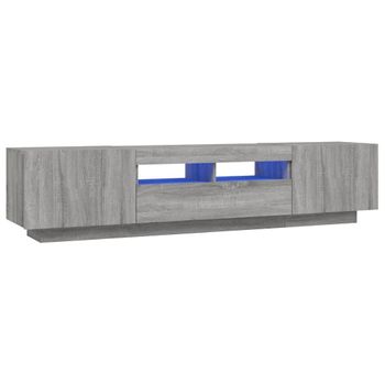 Set Muebles Tv Con Leds 2 Piezas Madera Contrachapada Gris Sonoma