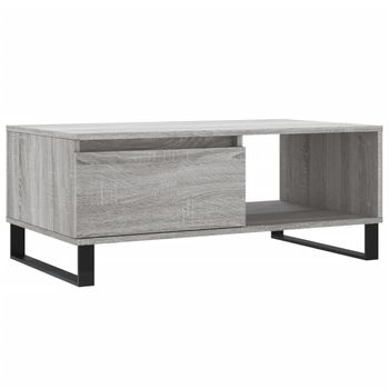 Mesa De Centro Madera Contrachapada Gris Sonoma 90x50x36,5 Cm