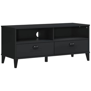 Mueble De Tv Viken Madera Maciza De Pino Negro