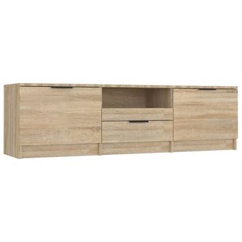 Mueble De Tv Madera Contrachapada Roble Sonoma 140x35x40 Cm