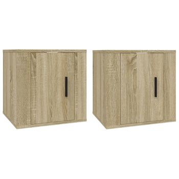 Muebles Para Tv De Pared 2 Unidades Roble Sonoma 40x34,5x40 Cm