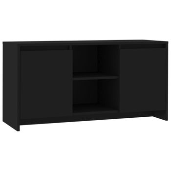 Mueble Para Tv Madera Contrachapada Negro 102x37,5x52,5 Cm
